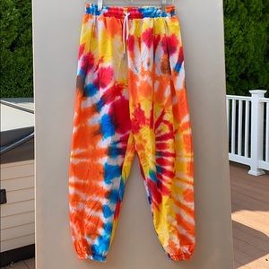 Tie dye joggers from Zaful drawstring colorful